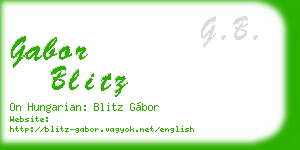 gabor blitz business card